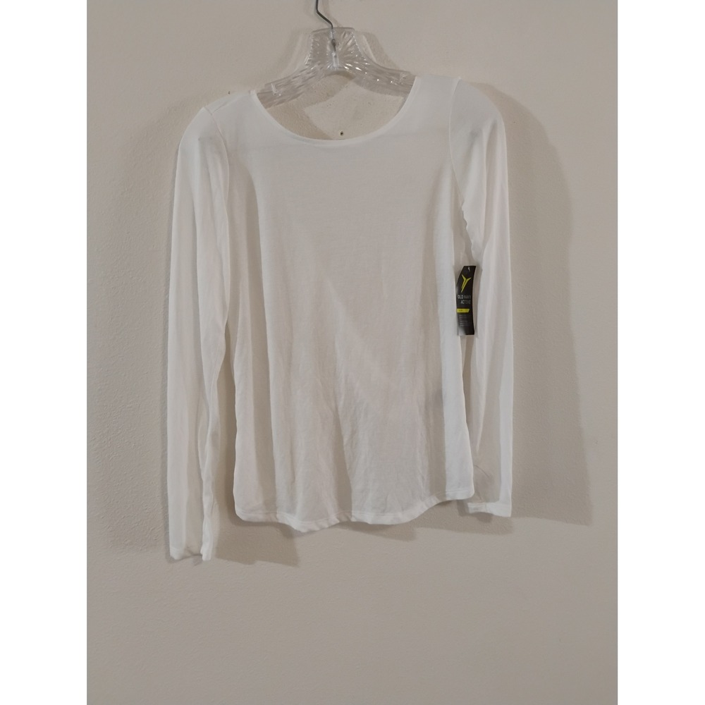 Old Navy Active Reversible Twist Front Long Sleeve Top White XS 600672-03-1